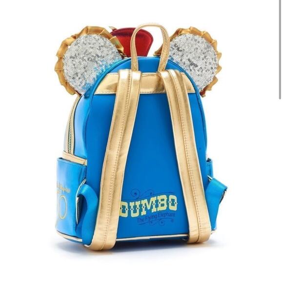 Loungefly Blue and Red Backpack with Gold Accents - Picture 7 of 7